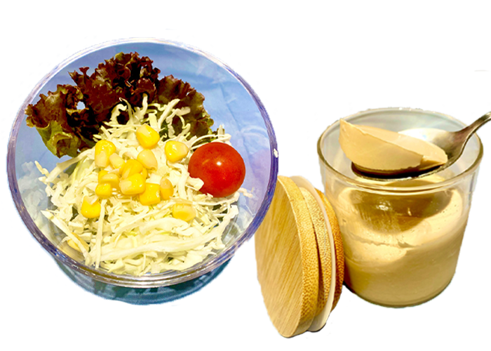 季節の島野菜サラダ 黒糖プリン